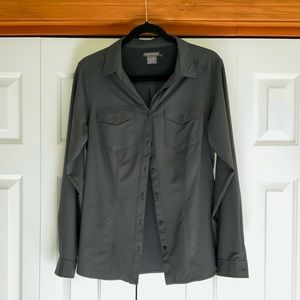 ExOfficio Black Long Sleeve Button Down Blouse